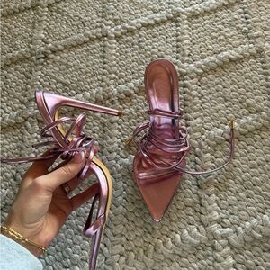 Elegant Pink Strappy Heels